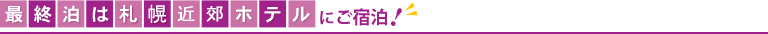 最終泊は札幌市内ホテルにご宿泊
