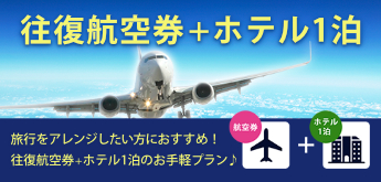 往復航空券+ホテル1泊