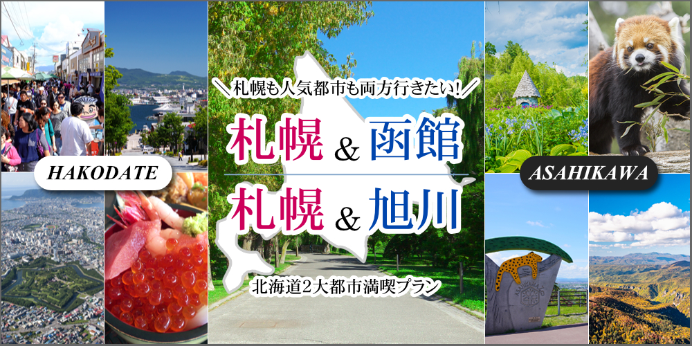 2大都市周遊 札幌＆函館または旭川！