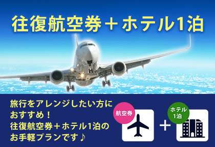 北海道旅行・ツアー：往復航空券+ホテル1泊