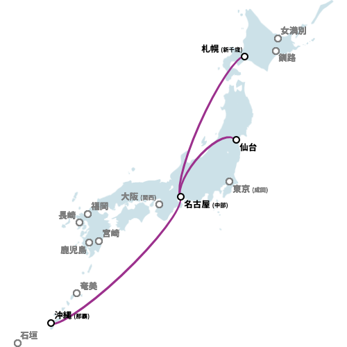 名古屋空港就航路線