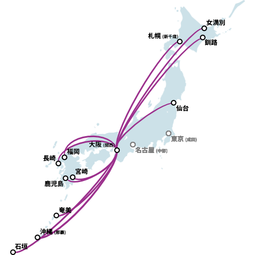 関西空港就航路線