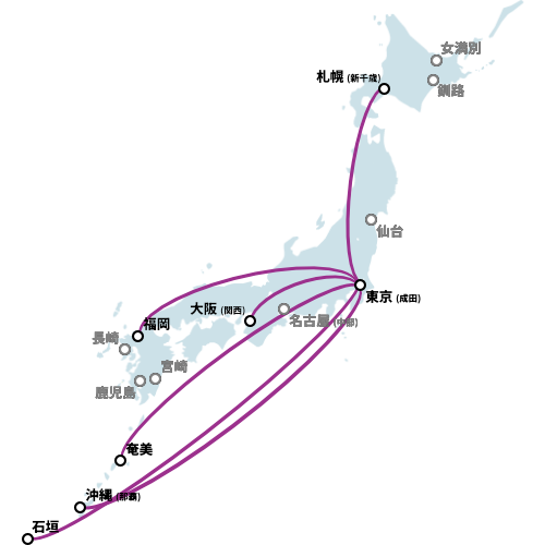 成田国際空港就航路線